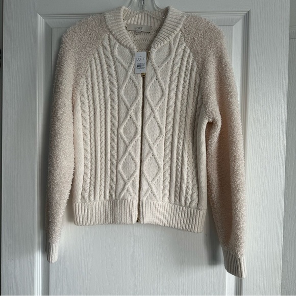 LOFT Sweaters - Loft Cable Bomber Sweater Jacket